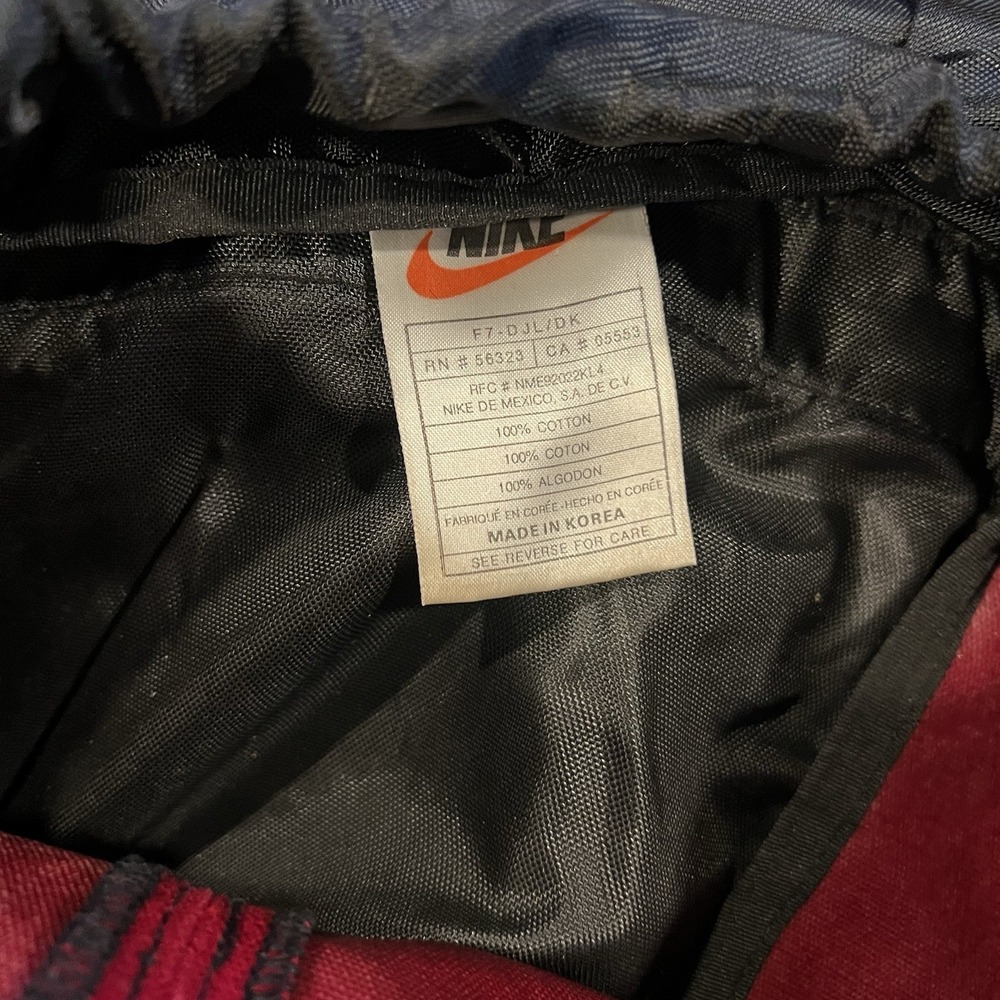 Vintage Nike Bag Swoosh Logo Canvas Cinch Backpack 90s Bookbag Red Y2K - Picture 8 of 8